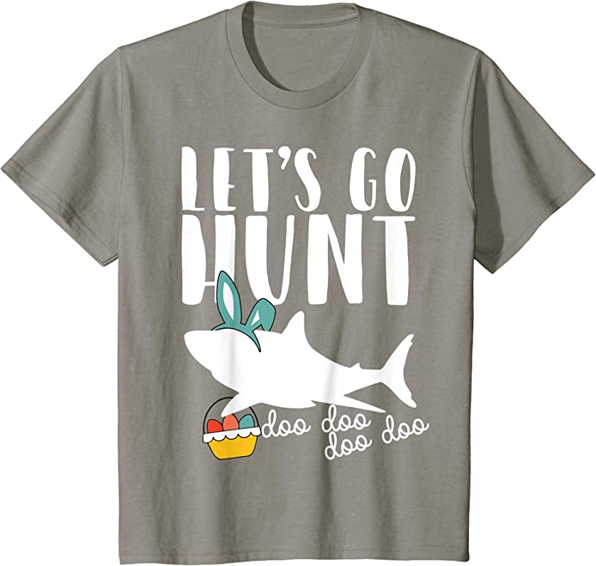 Kids Funny Design for Little Boy Toddler Shark Lover Easter Bunny T-Shirt