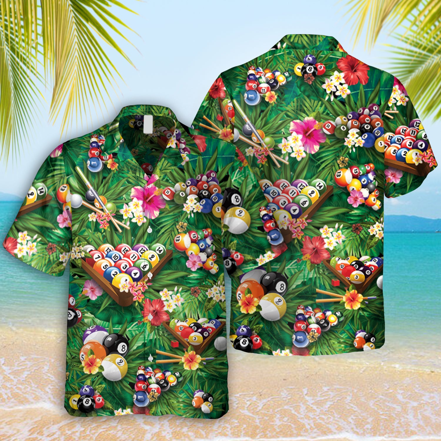 Billards Tropical Hawaiian Green Summer Outfit Ha111399