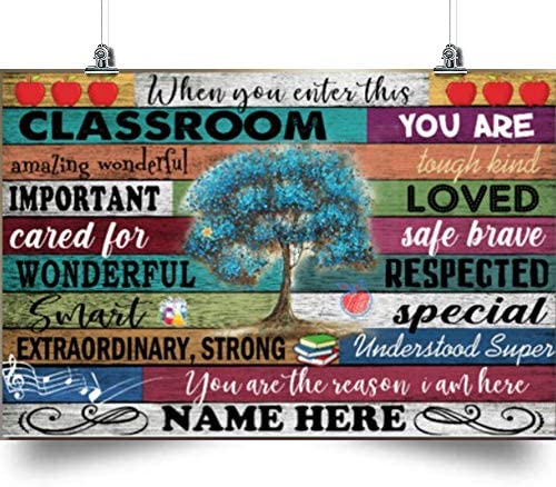 When You Enter This Classroom Horizontal Poster-You Are The Reason- Home Decoration Poster, Wall Poster, Home And Room Decoration, Poster For Classroom