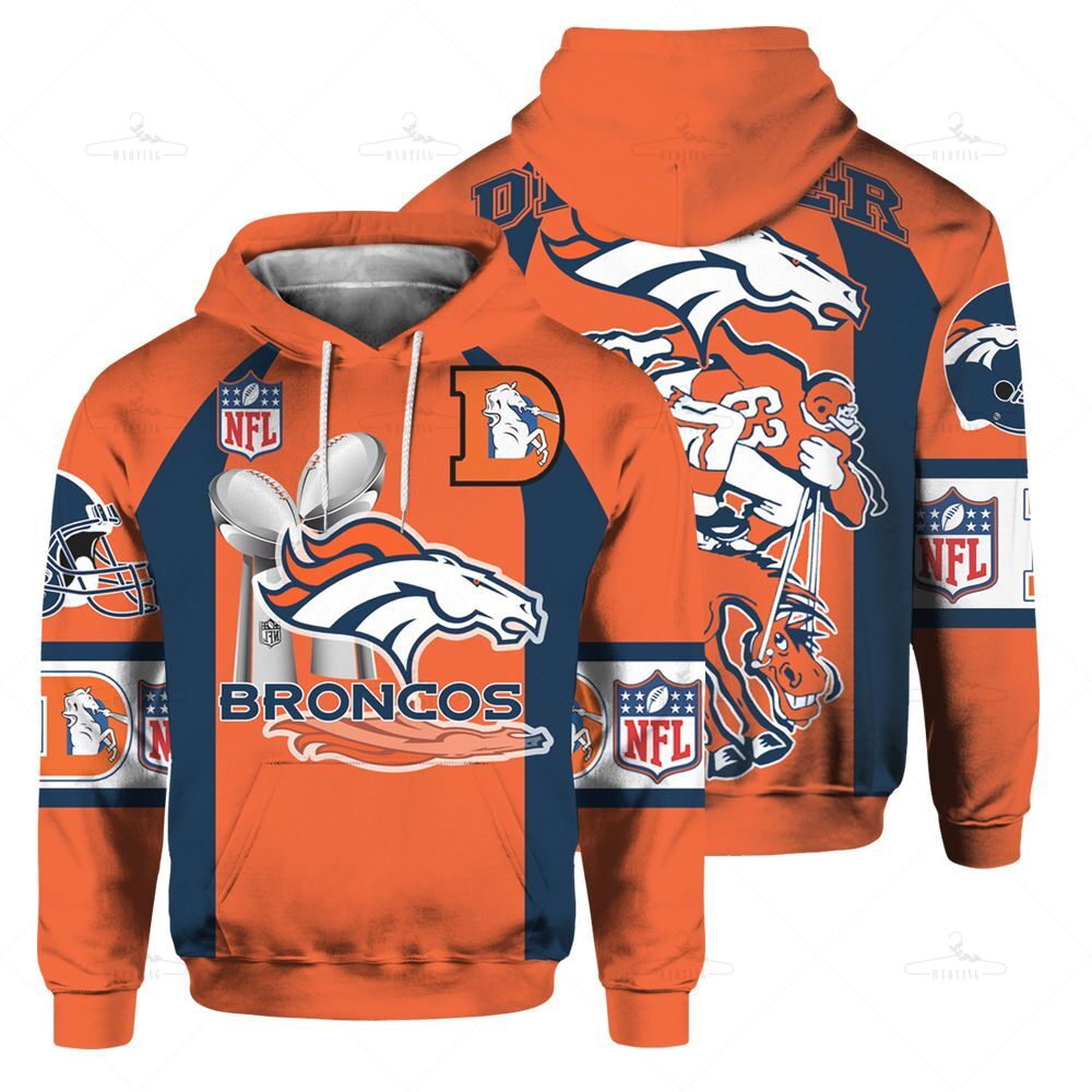 Denver Broncos Hoodie Cute Long Sleeve  Sweatshirt For Men