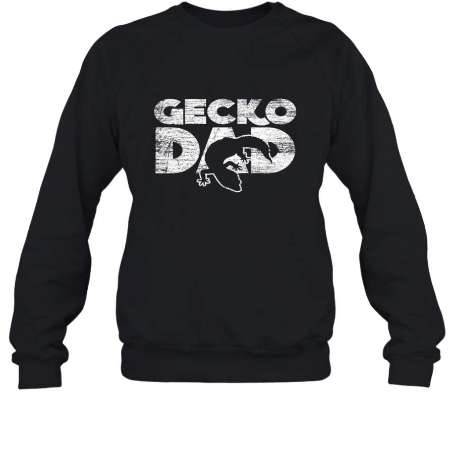 Vintage Gecko Dad  Animal Daddy Fathers Day Gecko Crewneck Sweatshirt