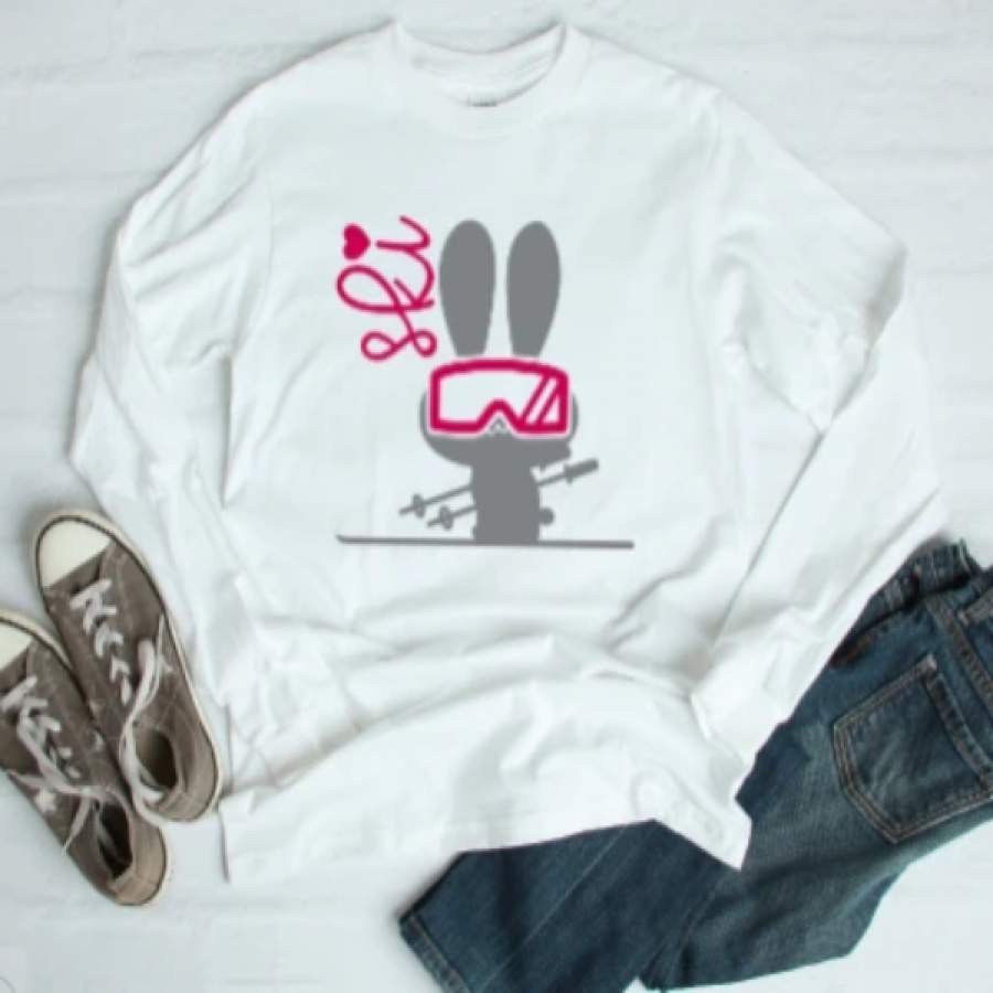 Ski Bunny Winter White Long Sleeve Men’s & Women’s T-Shirt