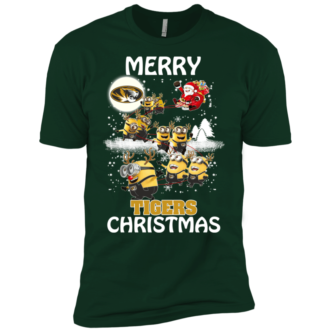 Buy Missouri Tigers Ugly Christmas Sweaters Minions Santa Claus Merry Christmas Men’S T-Shirt