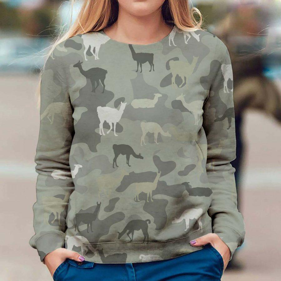 Alpaca – Camo – Premium Dog Christmas Ugly Sweatshirt, Dog Ugly Sweater