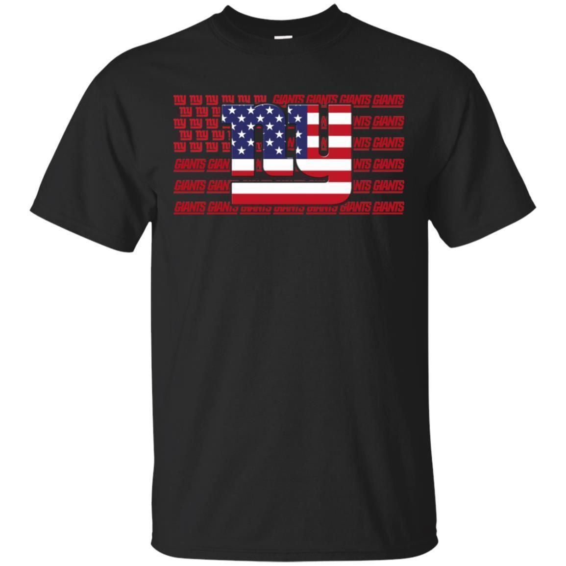 New York Giants American Flag Football T-Shirt For 4th July VA06