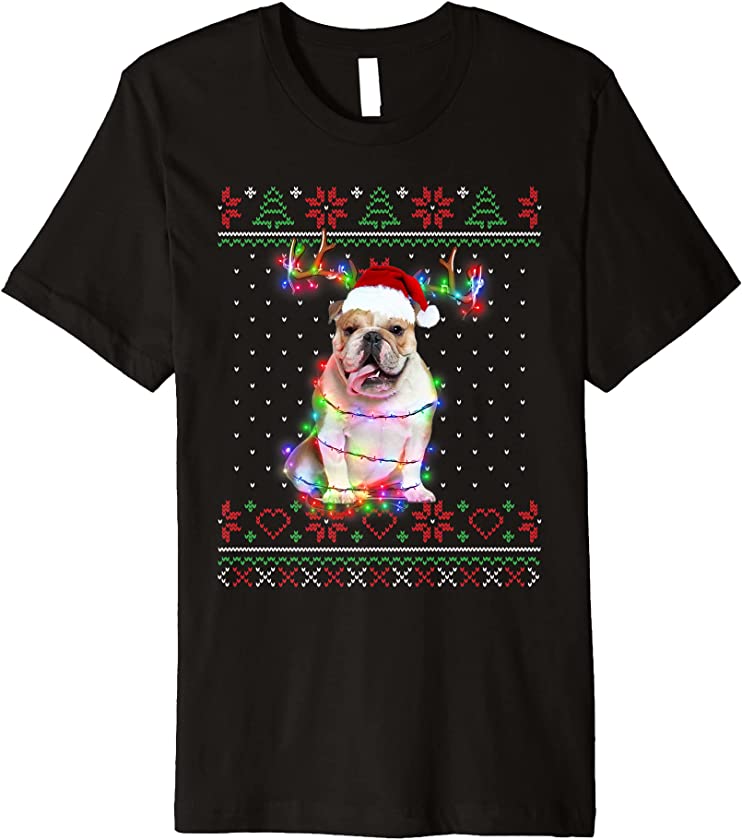 Bulldogs Dog Ugly Sweater Christmas Puppy Dog Lover Premium T-Shirt