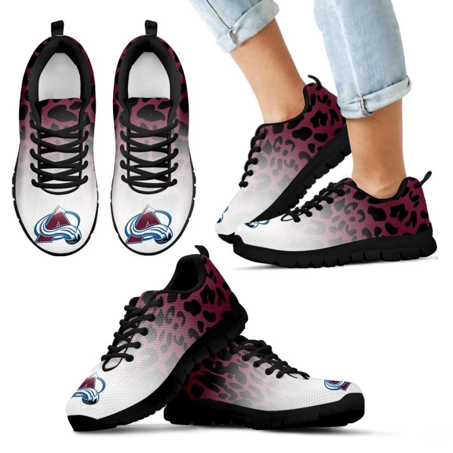 Beautiful Colorado Avalanche Sneakers Leopard Pattern Awesome