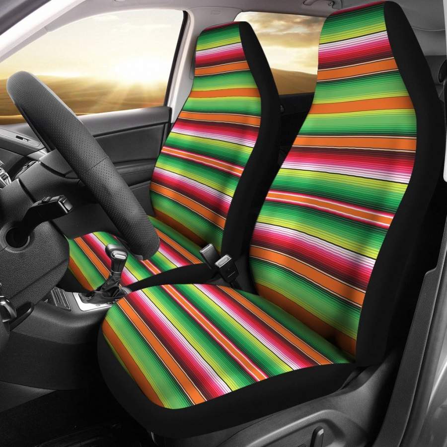 Baja Serape Mexican Blanket Pattern Print Universal Fit Car Seat Cover