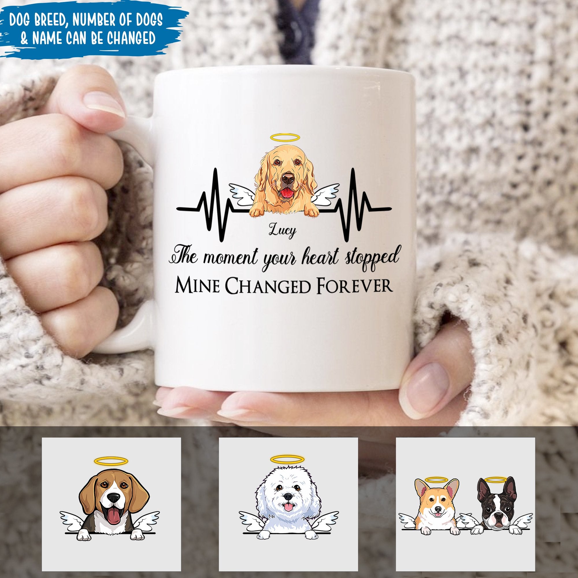 Customized Mugs The Moment Your Heart Stopped Mine Changed Forever Custom Coffee Mug Dog Puppy Love