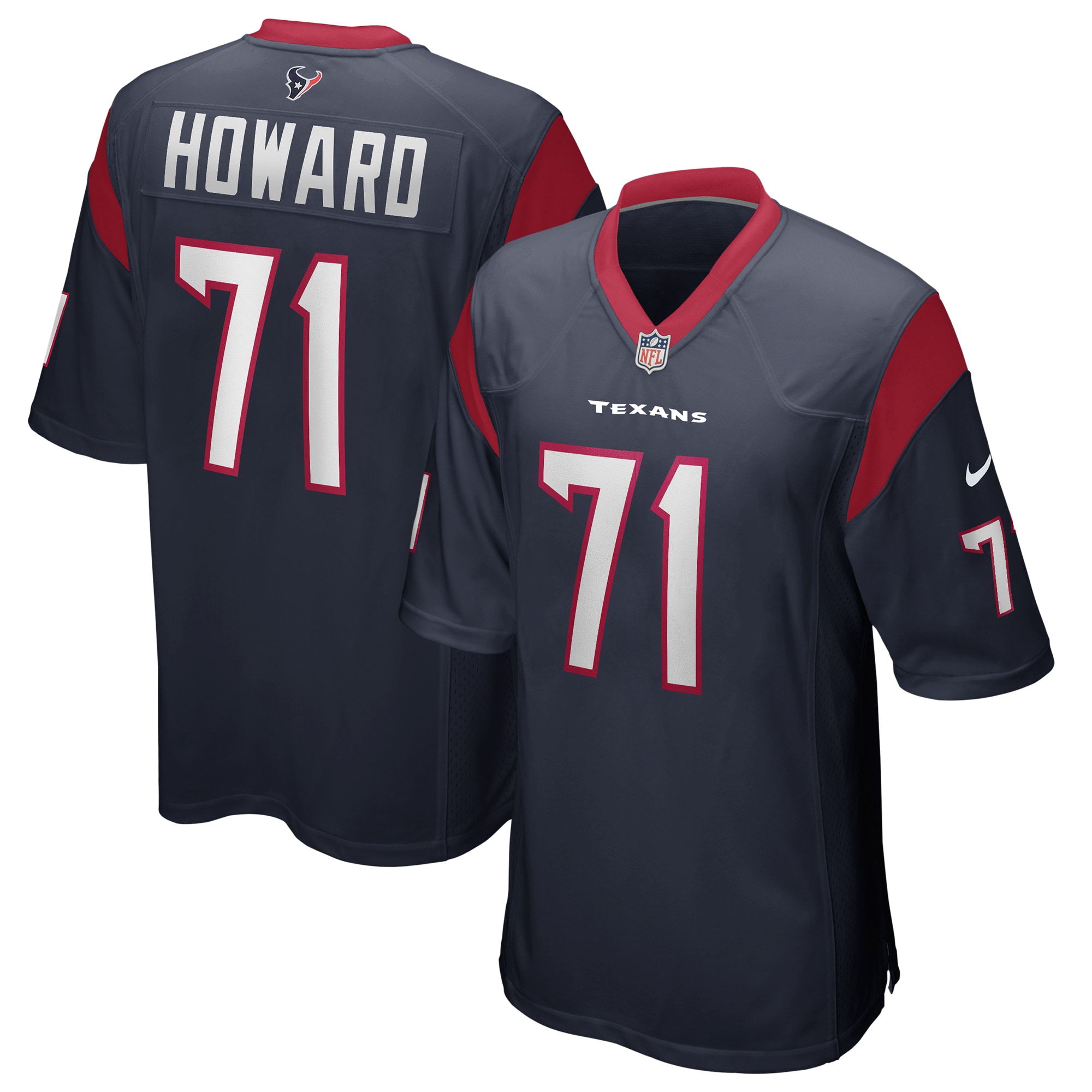 Men’s Houston Texans Tytus Howard Navy Game Jersey