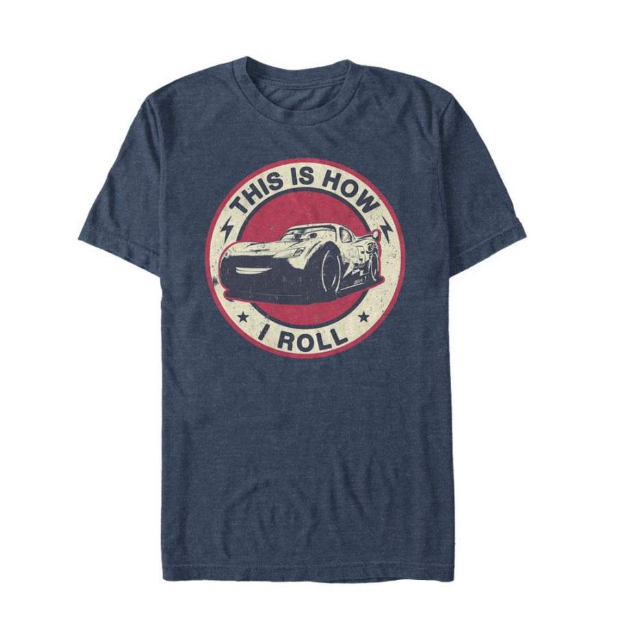 Cars Men’s How I Roll  T Shirt Navy Blue Heather