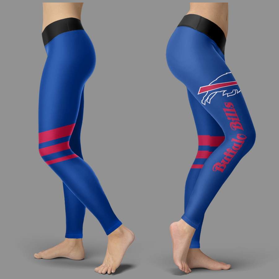 Through Great Logo Spread Body Striped Circle Buffalo Bills Leggings