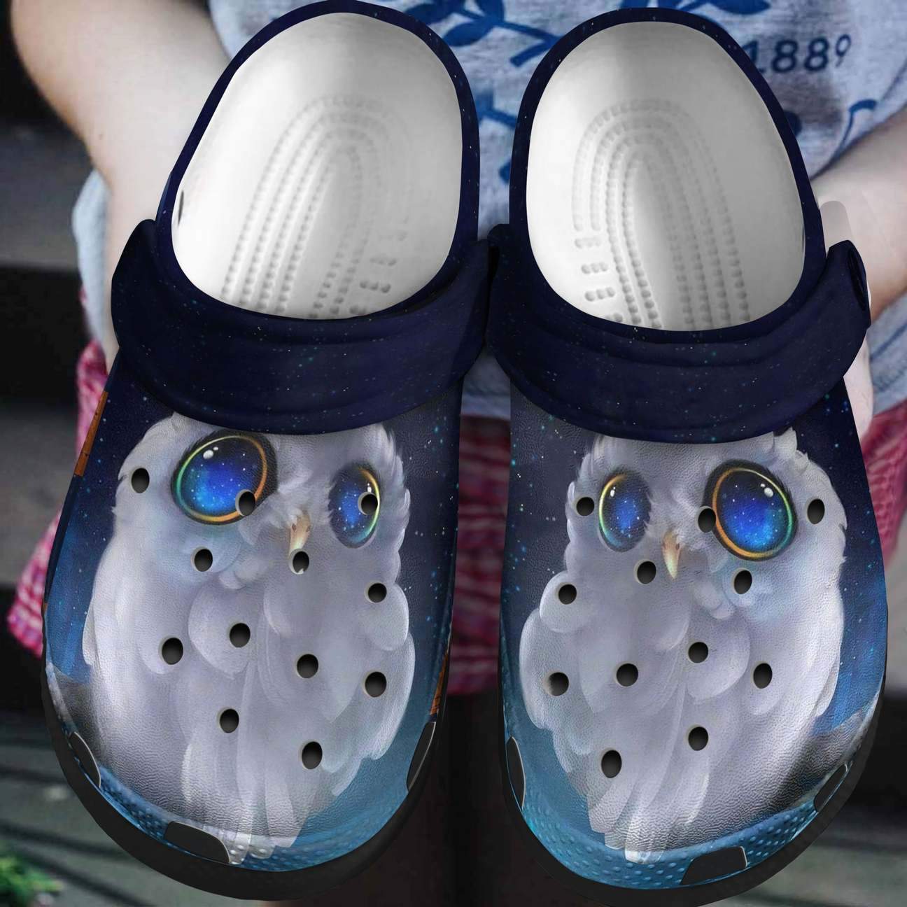 Owl Personalized Clog, Custom Name, Text, Color, Number Fashion Style For Women, Men, Kid, Print 3D White Owl