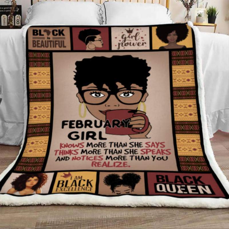 February Black Women Sherpa Blanket JR2102 85O33