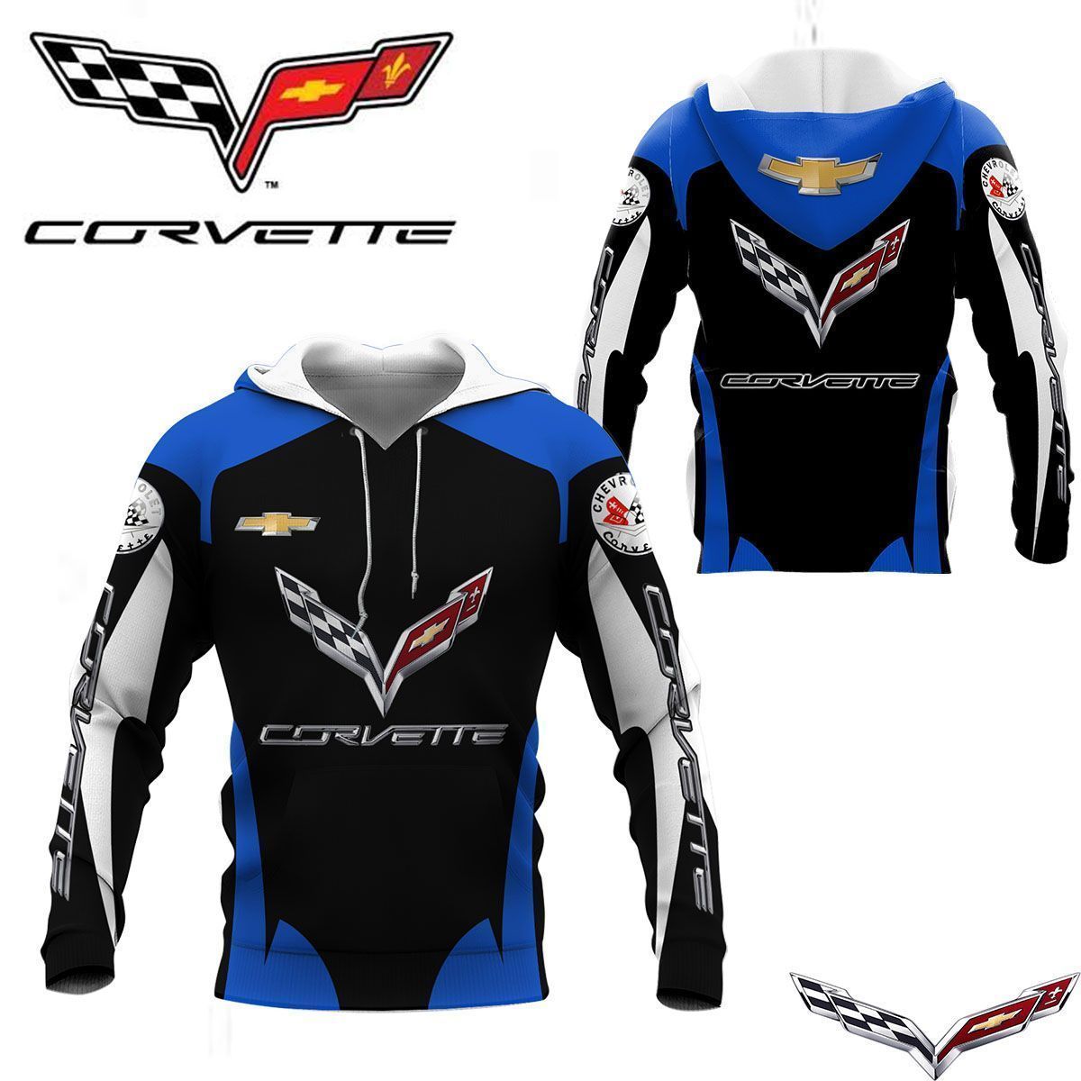 3D All Over Printed Chevrolet Corvette  Shirts Ver 2 (Blue)