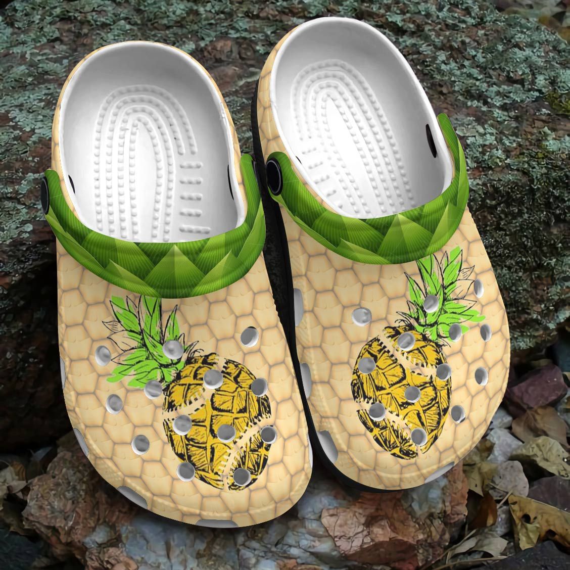 Softball Personalized Clog, Custom Name, Text, Color, Number Fashion Style For Women, Men, Kid, Print 3D Pineapple