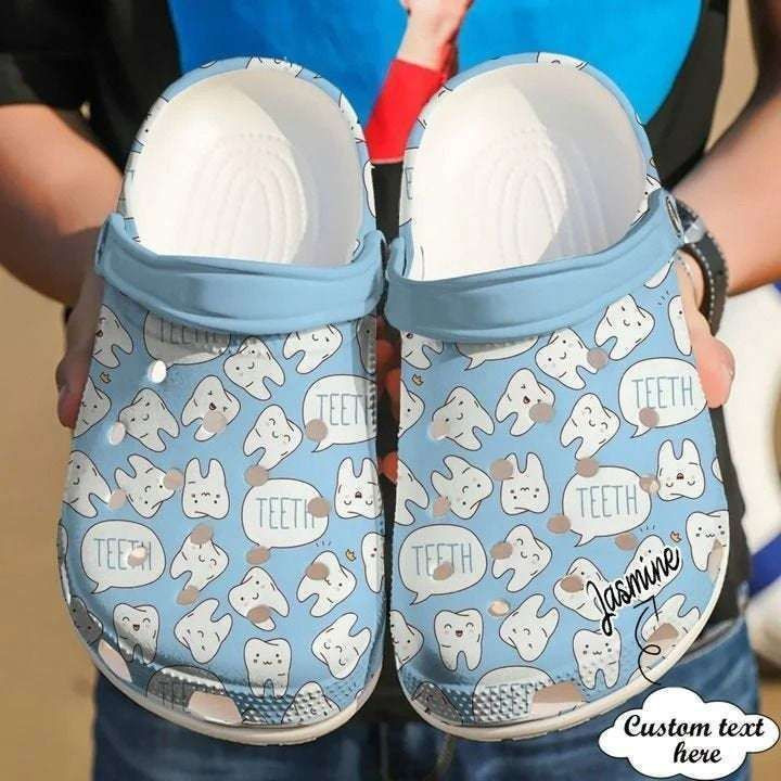 Dentist Personalized Happy Teeth Rubber clog Shoes Comfy Footwear