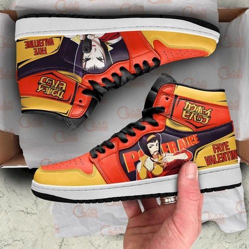 Faye Valentine Jordan Sneakers Cowboy Bebop Anime Custom Shoes Mn10 Air Jordan High Sneakers Sport Sneakers