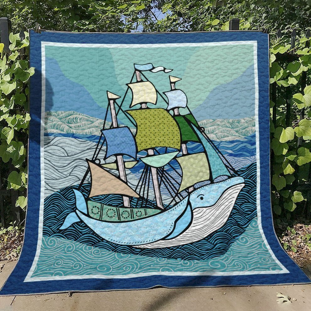 Boat And Whale Wg2107153Cl Quilt Blanket