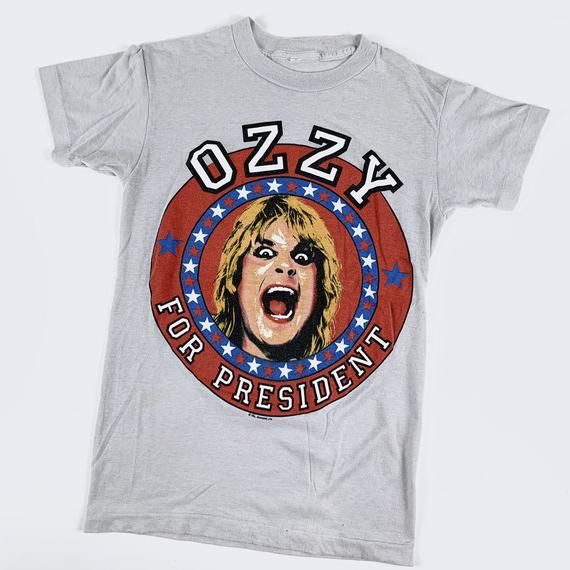 1984 Ozzy For President Ozzy Osbourne Vtg Tour Rock 80S 1980S Reprint T-Shirt