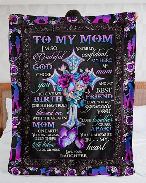 To My Mom You’Re My Confidant My Hero My Mom And My Best Friend Fleece Blanket Home Decor Bedding Couch Sofa Soft And Comfy Cozy Gift From Daughter