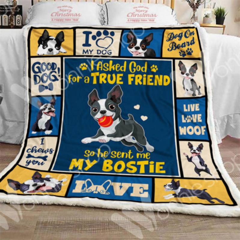 Boston Terrier Dog Sherpa Blanket  NOV0201 69O51