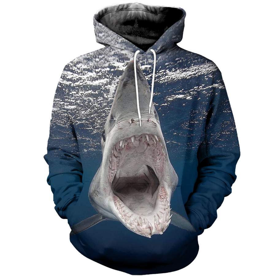 3D All Over Printed Shark T-shirt Hoodie SCTL070403