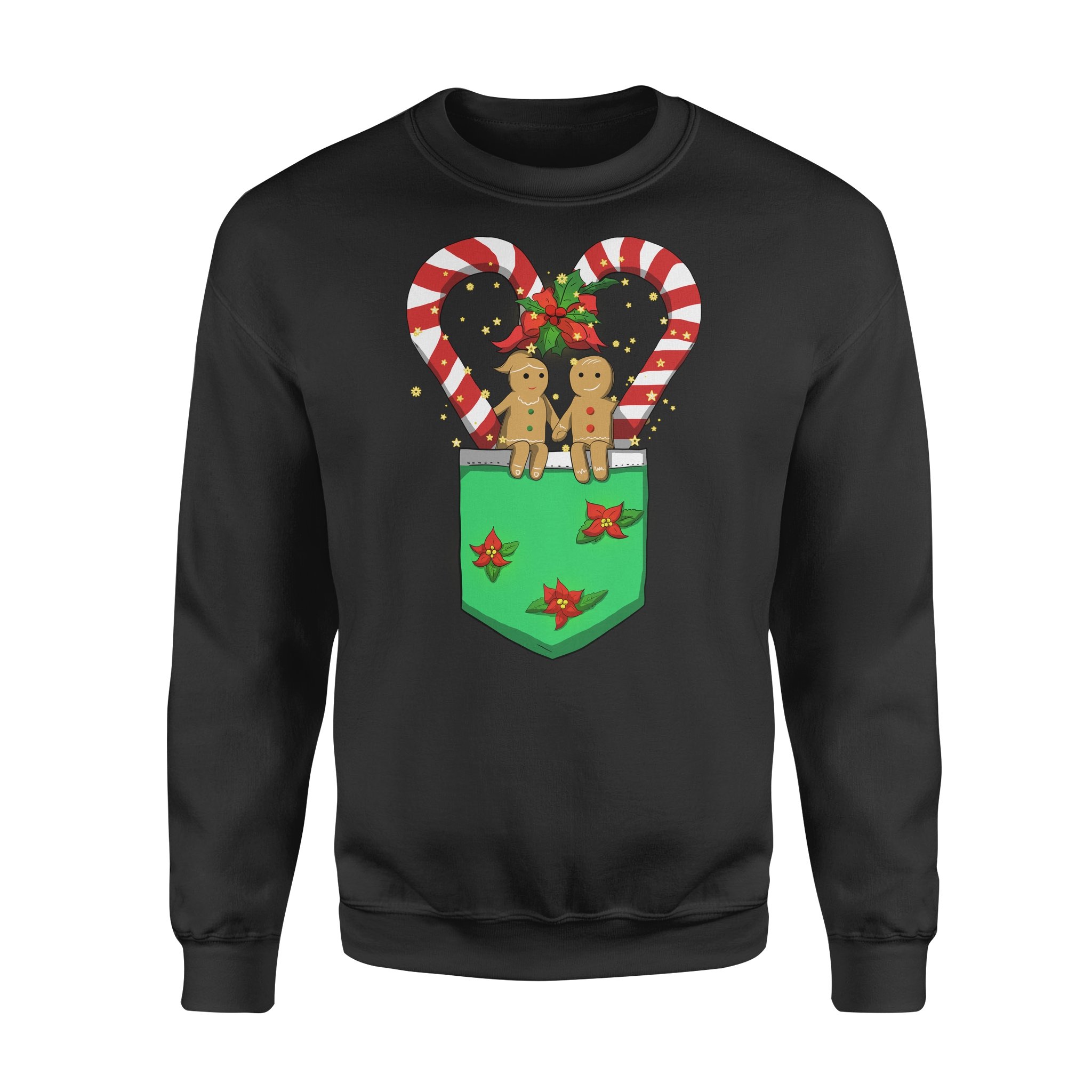 Merry Christmas Candy Cane Gingerbread Couple – Standard Crew Neck Sweatshirt