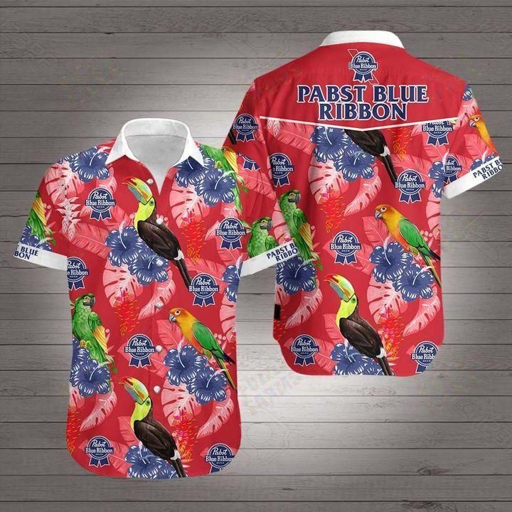 Pabst Blue Ribbon Logo Hawaii Shirt White Men Women Beach Wear Short Sleeve Ha66023