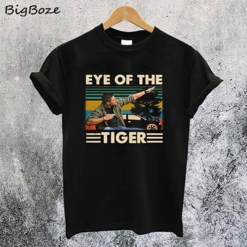 Eye Of The Tiger Supernatural Dean Winchester Vintage Retro Style Dean Winchester The Tiger Awesome Gift For Dean Winchester Lovers Black Men And Women T Shirt S-5Xl