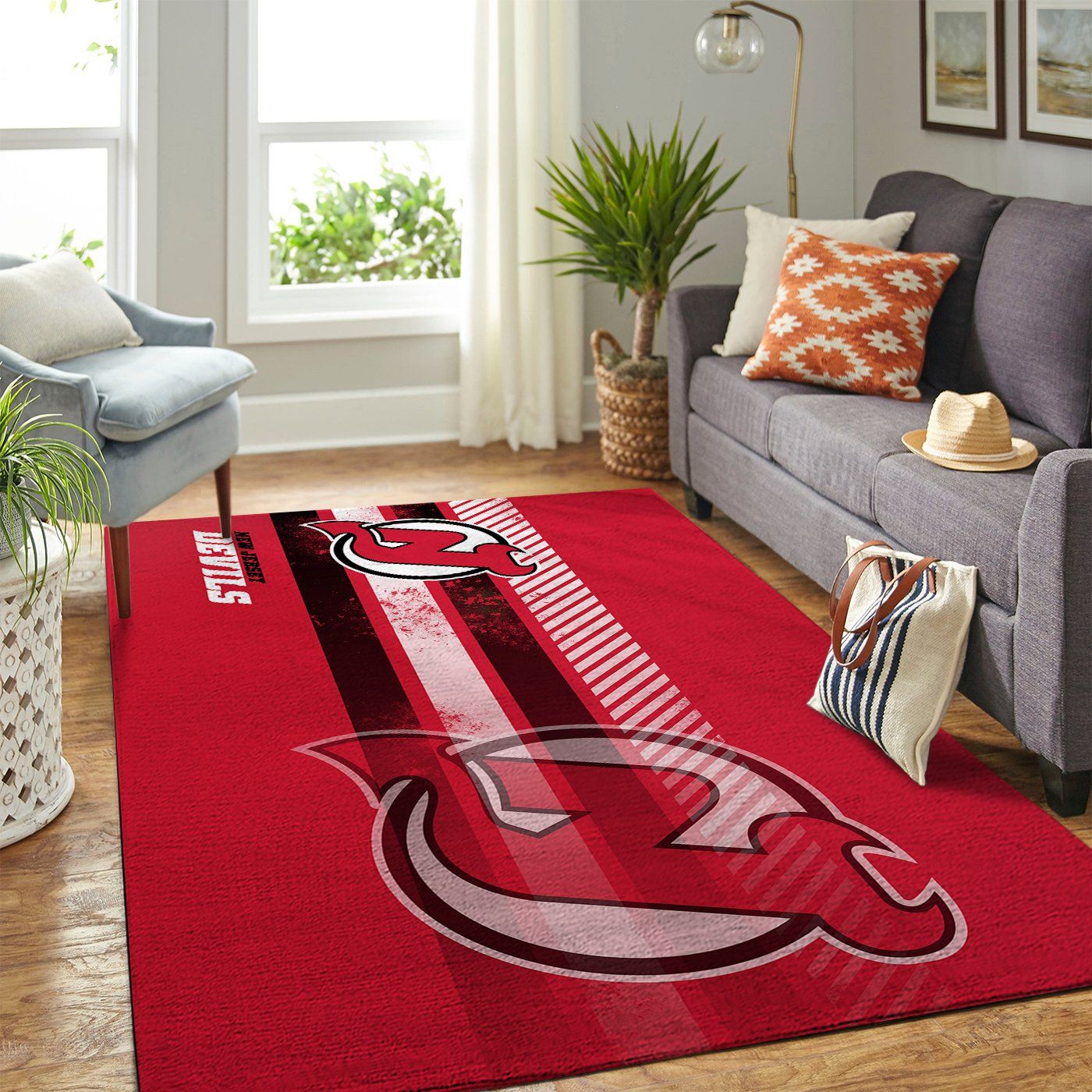 New Jersey Devils Team Logo Nice Gift Home Decor Rectangle Area Rug