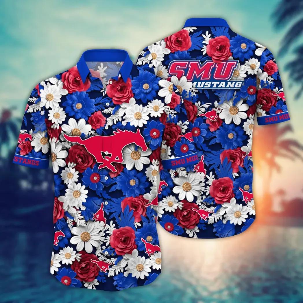 Smu Mustangs Ncaa Flower Aloha Hawaiian Shirt 9, Ncaa Hawaiian Shirt