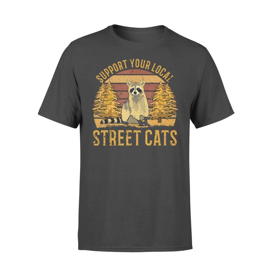 Support Your Local Street Cats Raccoon Sunset T-shirt