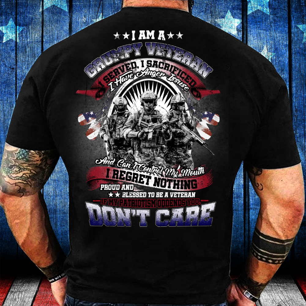 I Am Grumpy Veteran Proud And Blessed To Be A Veteran shirt, Military Shirt