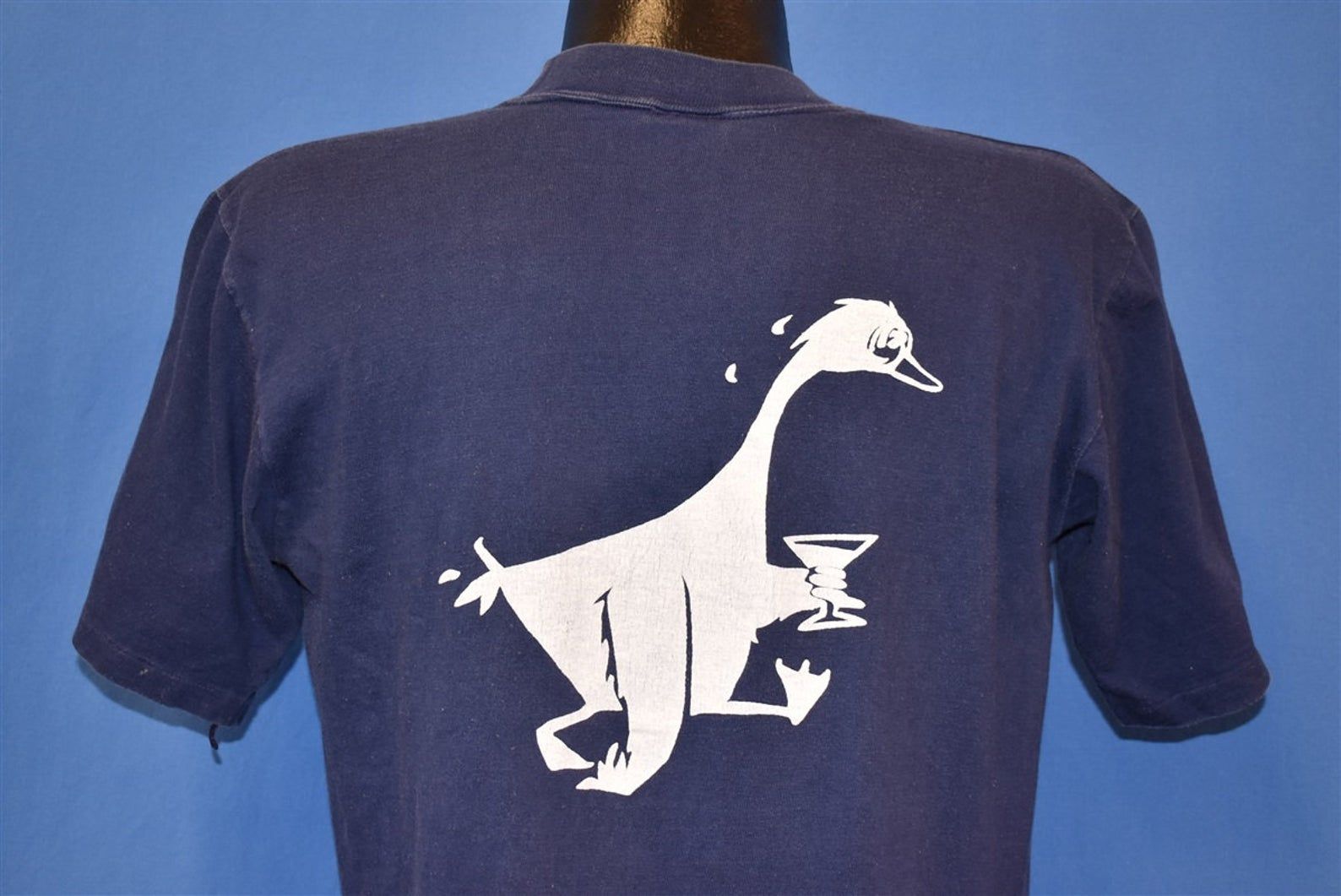 70S Blue Goose Honolulu Hawaii Bar Double-Side T-Shirt