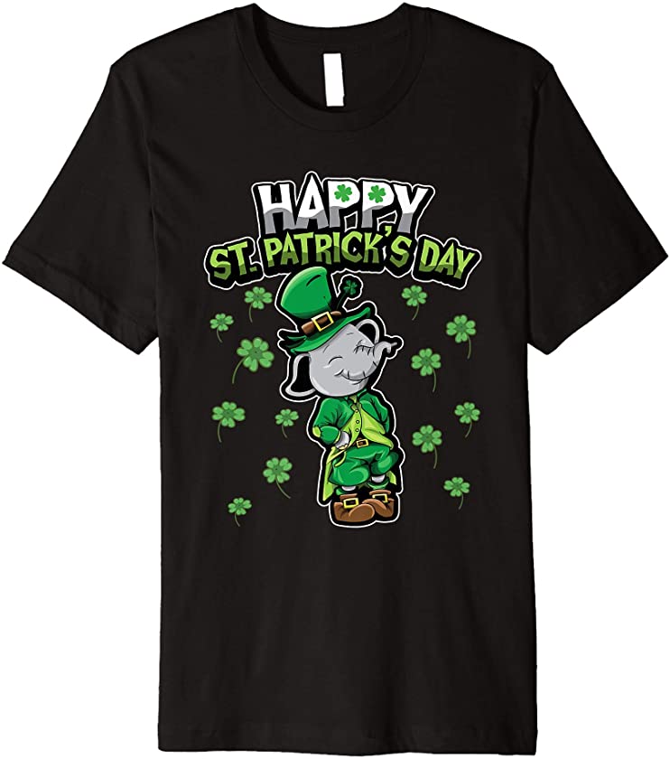 Leprechaun Elephant – Sweet Shamrock Animals Premium T-Shirt