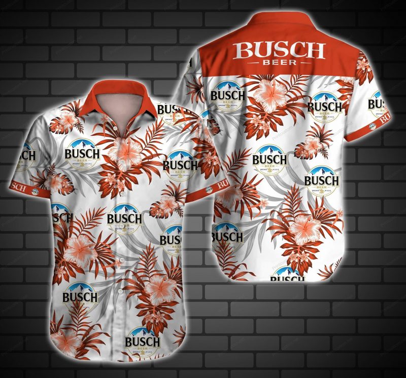 Busch Hunting Mallard Hawaii V Graphic Print Short Sleeve Hawaii Casual Shirt Ha59383