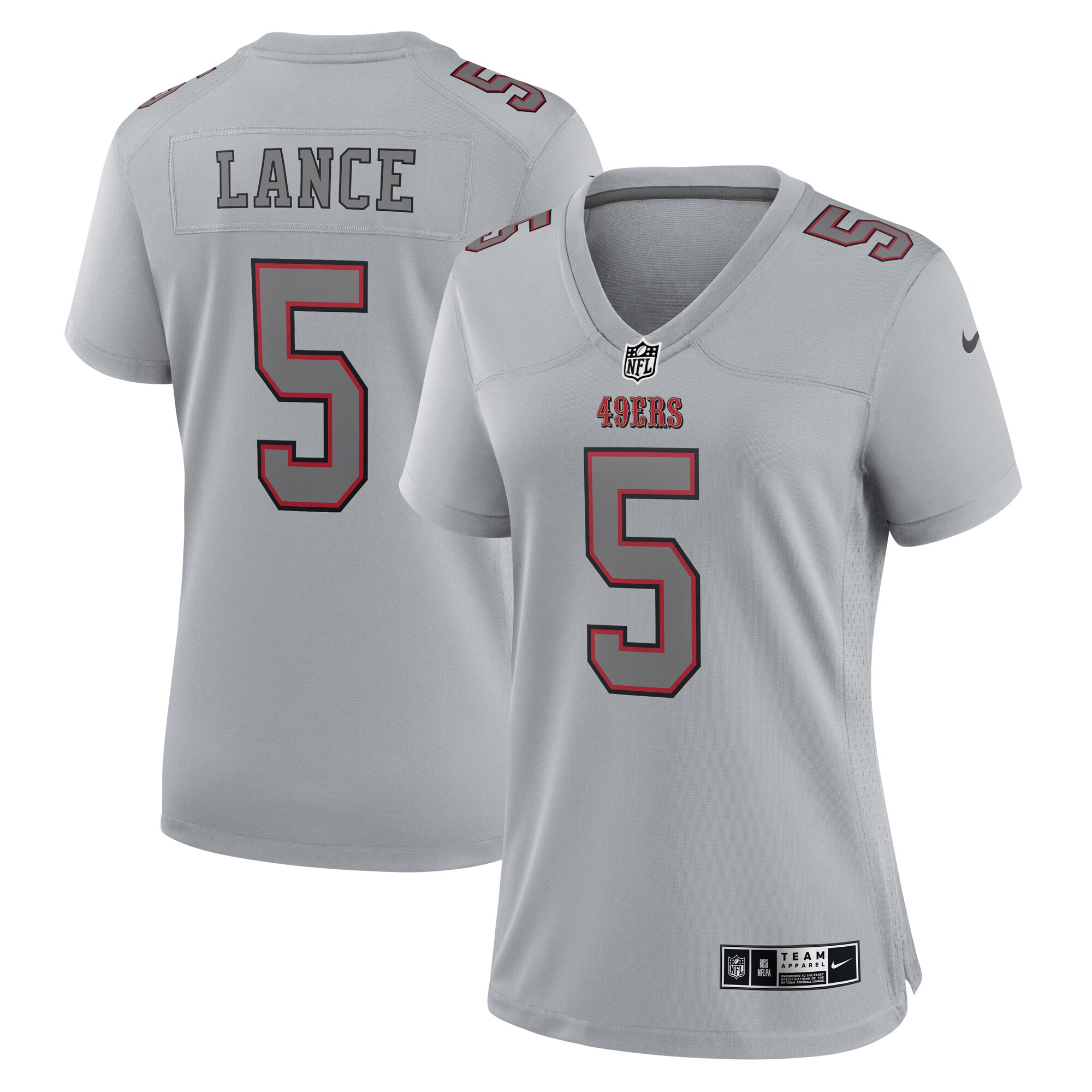 Women’s San Francisco 49ers Trey Lance Gray Atmosphere Fashion Game Jersey