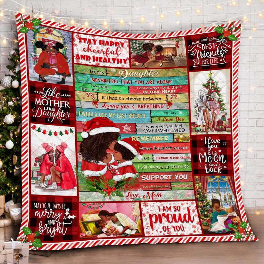 To My Daughter. My Black Girl Christmas Quilt Blanket TH Christmas Gift Ideas