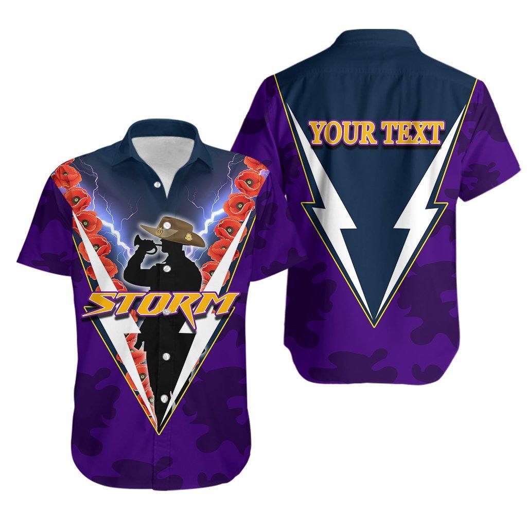 (Custom Personalised)Melbourne Hawaiian Shirt Storm Anzacday Th4