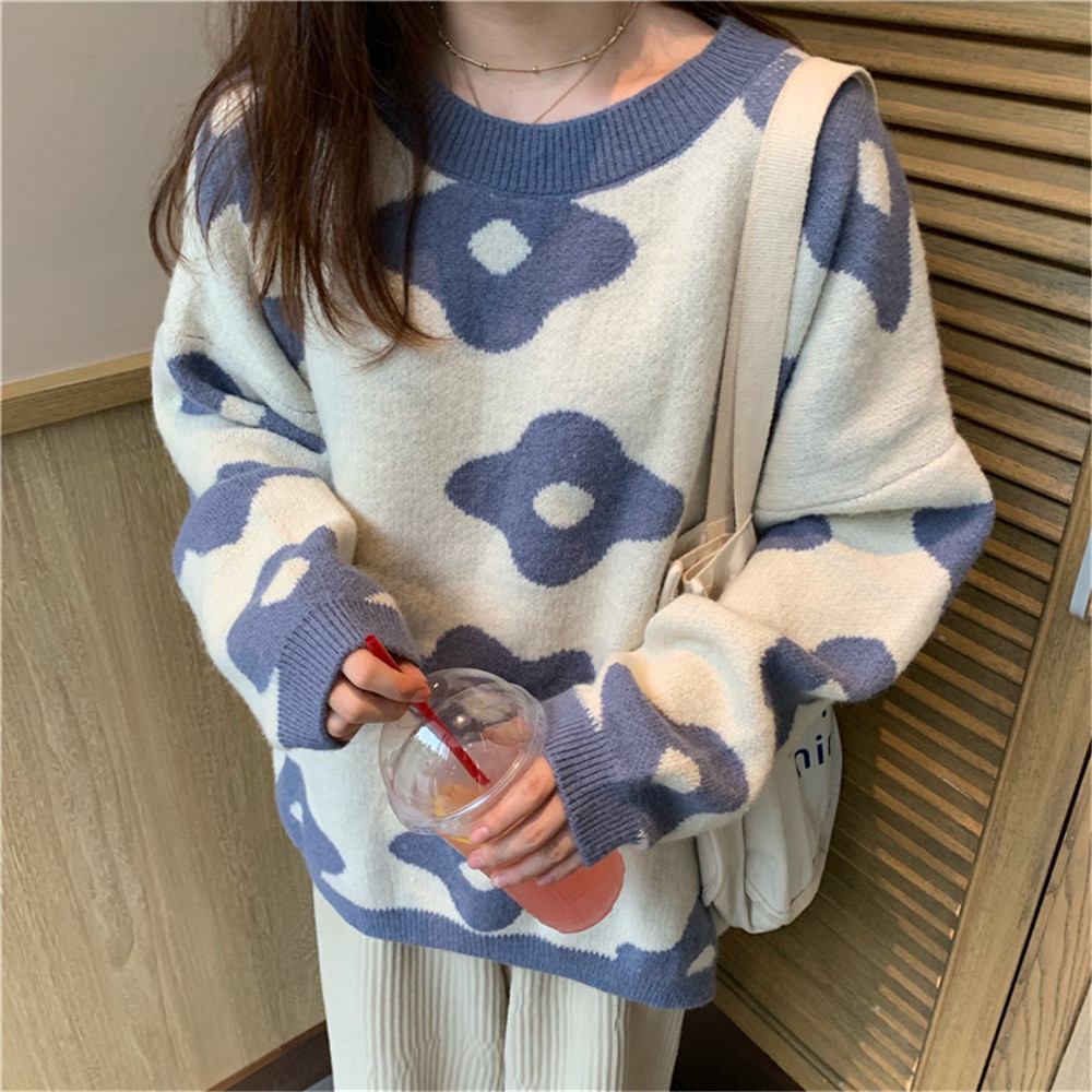 Women fashion Sweaters Winter Women Flower Sweaters Sweater And Pullover Female Tricot Jersey Jumper Pull Femme alx