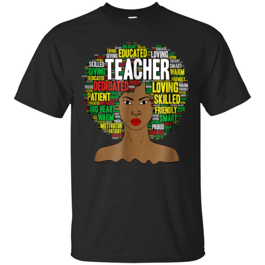 AGR African American Teacher Afro Gift T-Shirt for Black Women