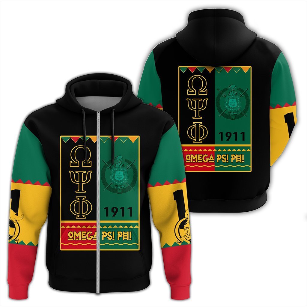 Fraternity Hoodie – Omega Psi Phi Black History Month Zip Hoodie