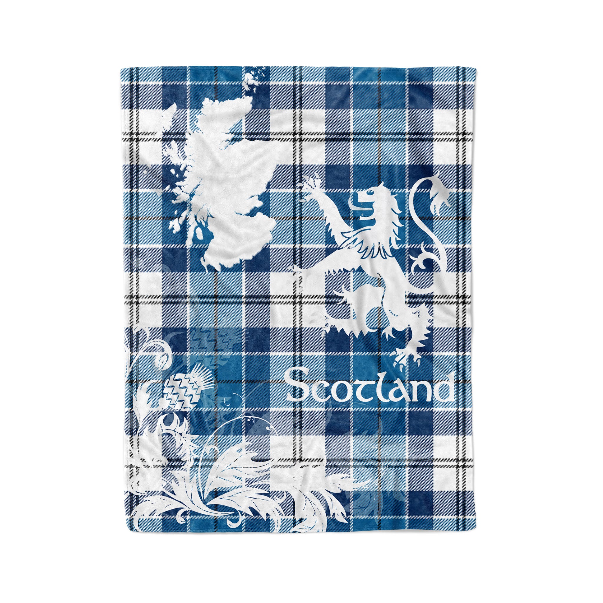 Tartan Plaid Fleece Blanket Tartan Blanket Thistle And Lion Scottish Clan Roberton Plaid Blanket