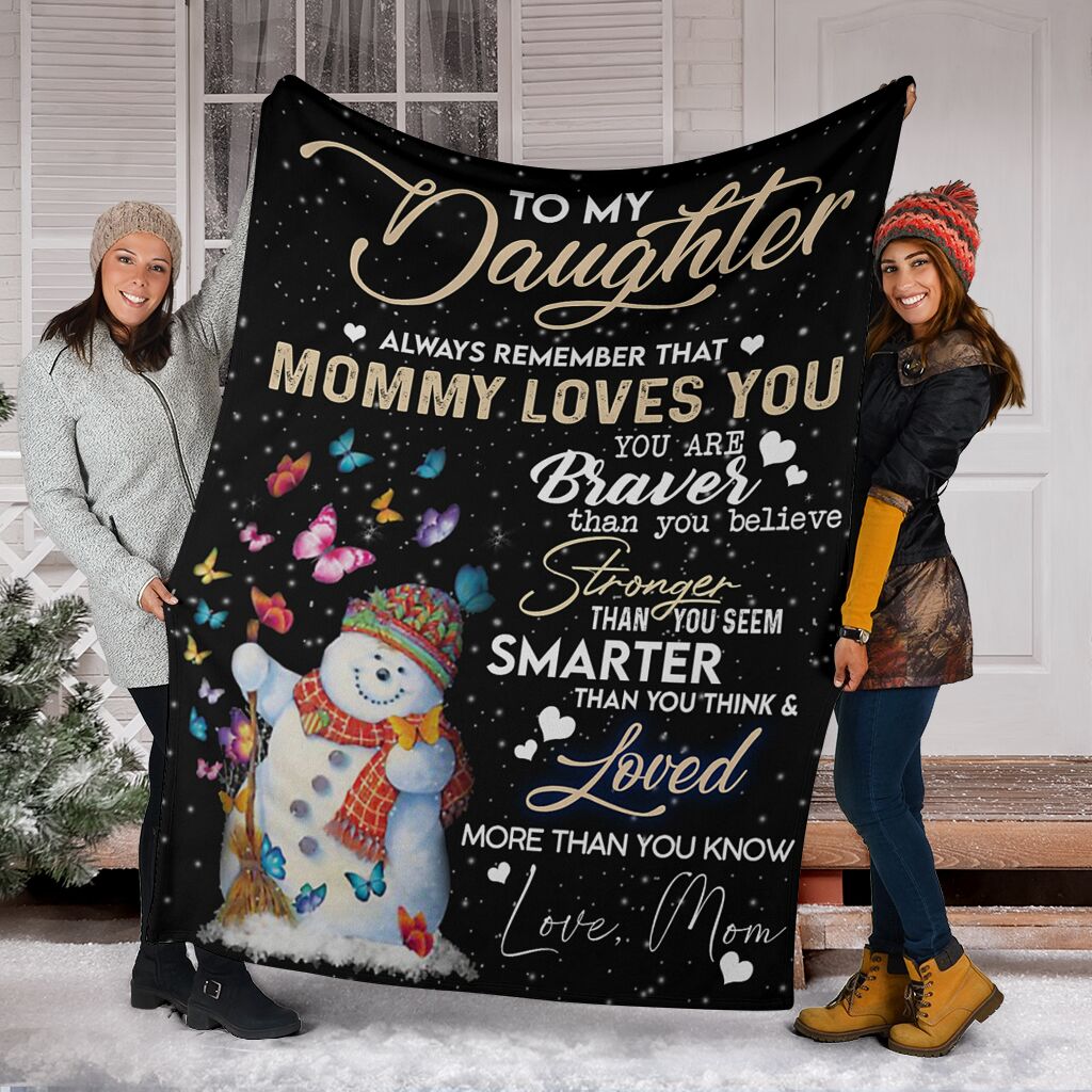 To My Daughter Mommy Loves You Fleece Blanket Gift For Family,Birthday,Christmas,Daughter Gift Home Decor Bedding Couch Sofa Soft And Comfy