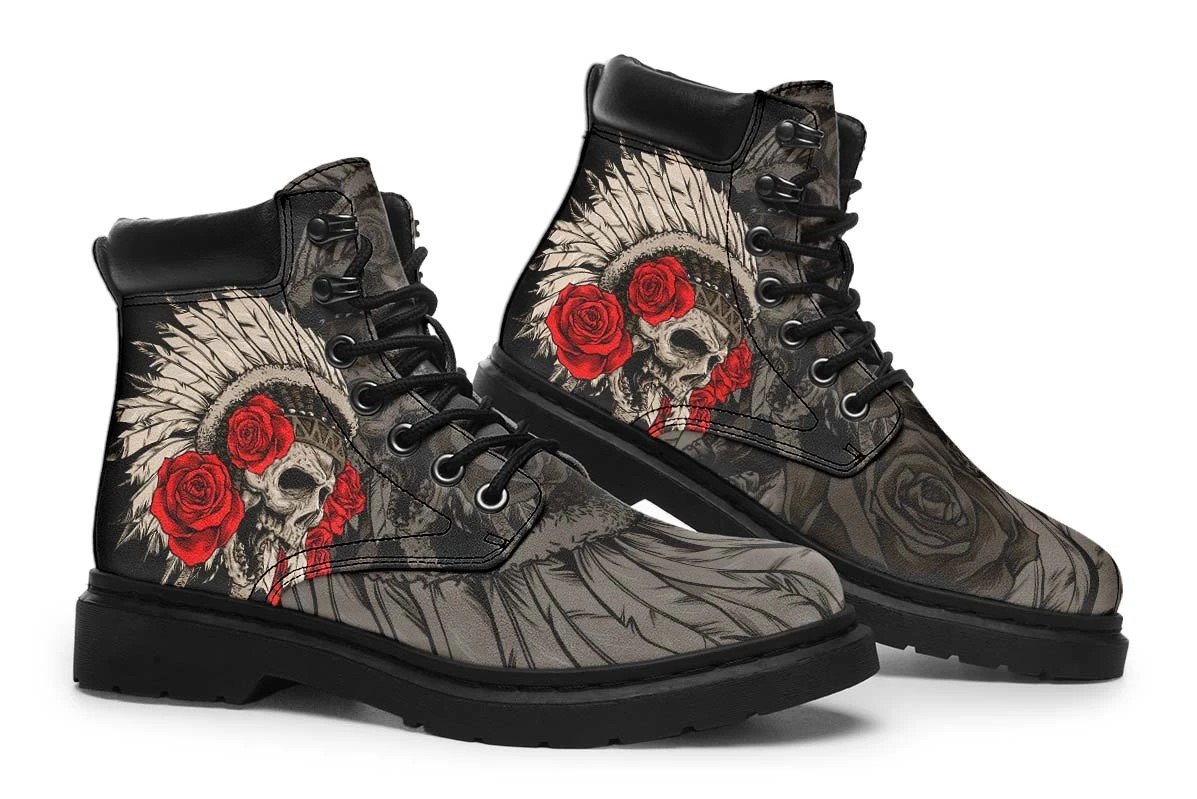 3D Skull Boots Native Skull