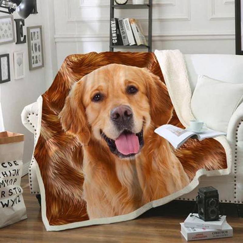 Golden Retriever Dog Portrait Fur Dogs Blanket Print Design Dog Gifts