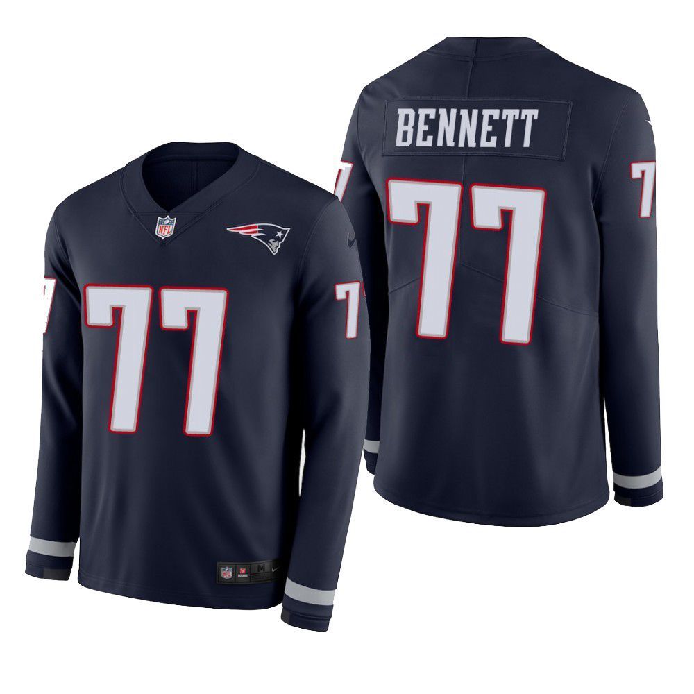 New England Patriots Michael Bennett Therma Long Sleeve Mens Jersey Navy