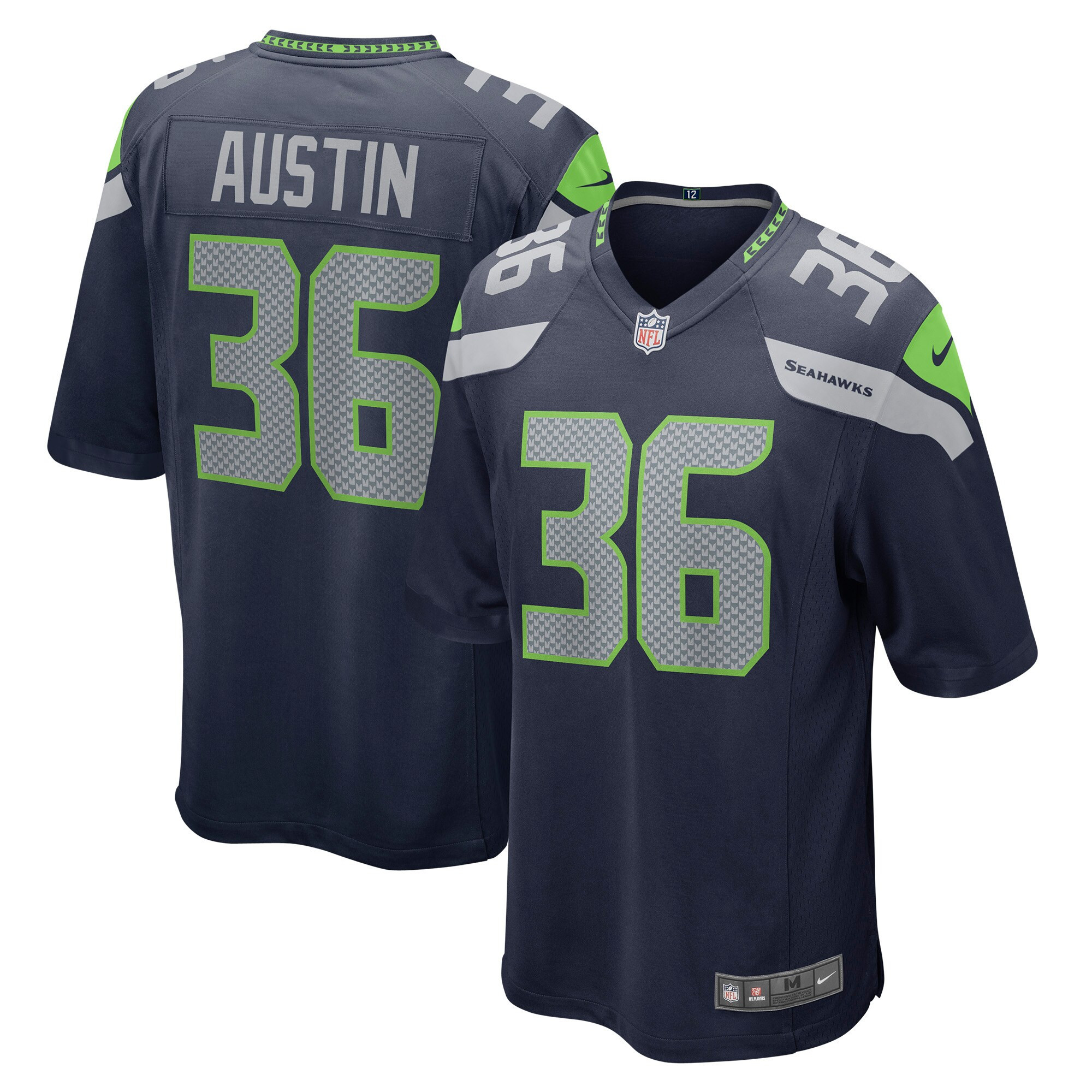 Blessuan Austin Seattle Seahawks Game Player Jersey – College Navy NFL