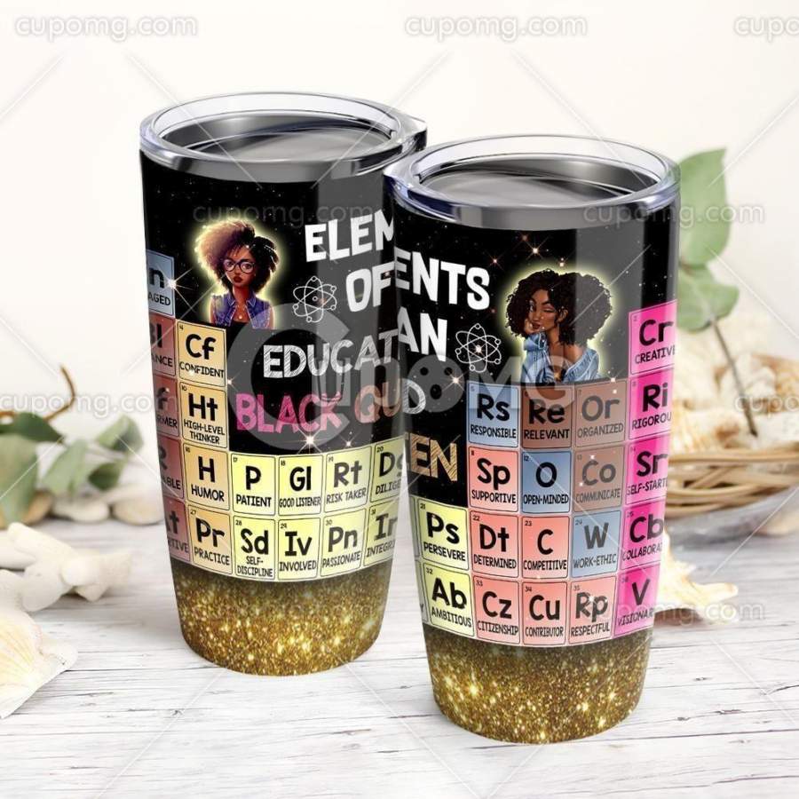 Cat Educated Black Queen  Insulated Stainless Steel Tumbler Cup